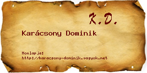 Karácsony Dominik névjegykártya