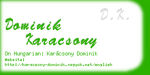 dominik karacsony business card